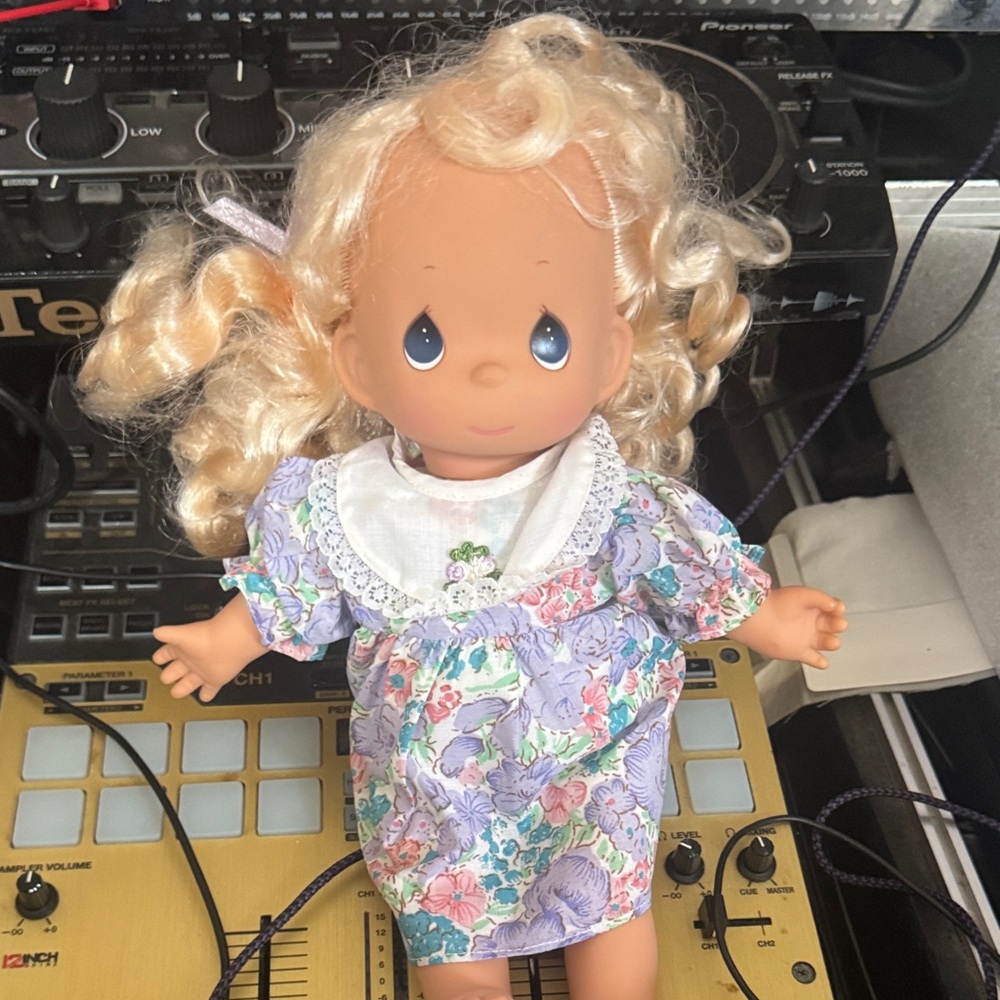 Adorable Doll with Floral Dress